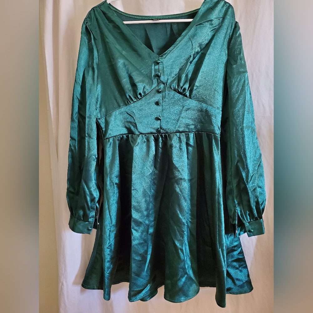 Emerald skater dress